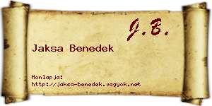 Jaksa Benedek névjegykártya